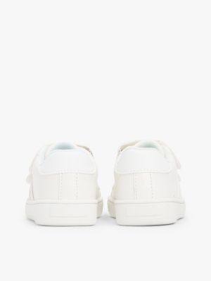 white glitter flag hook and loop trainers for girls tommy hilfiger