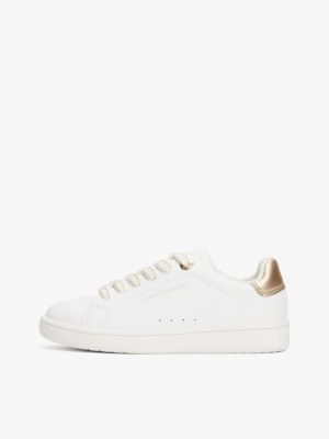 wit metallic vetersneaker voor meisjes - tommy hilfiger
