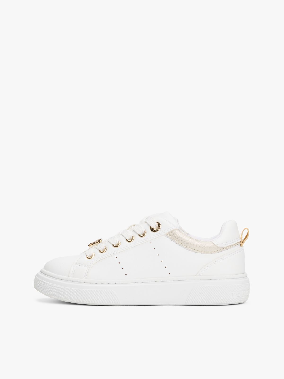 TH Monogram Lace-Up Trainers — White