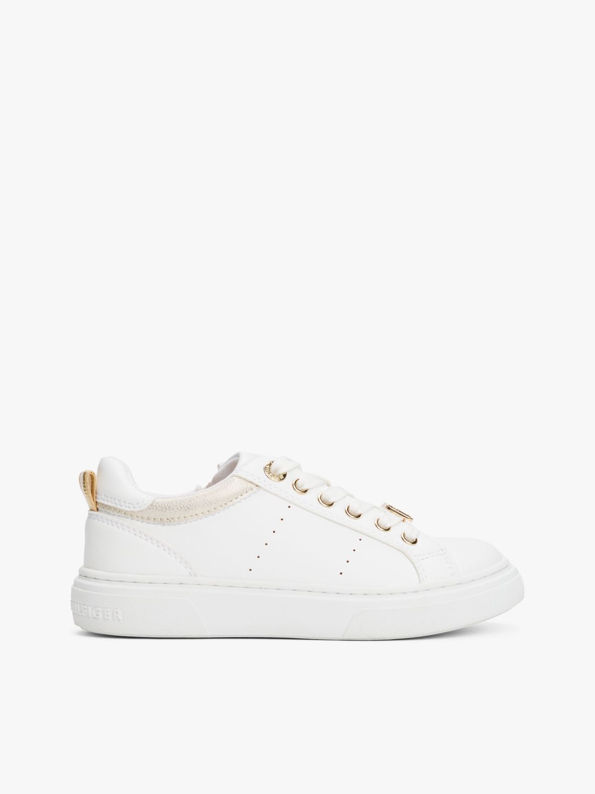 TH Monogram Lace-Up Trainers — White