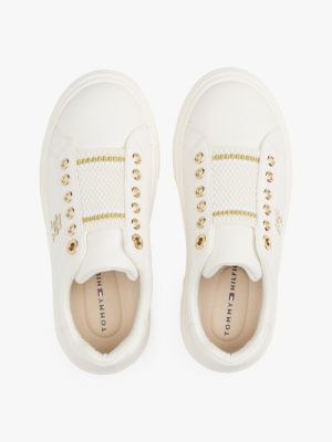 white th monogram slip-on trainers for girls tommy hilfiger