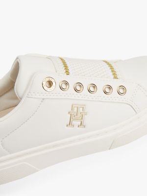 white th monogram slip-on trainers for girls tommy hilfiger