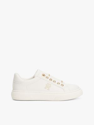 white th monogram slip-on trainers for girls tommy hilfiger