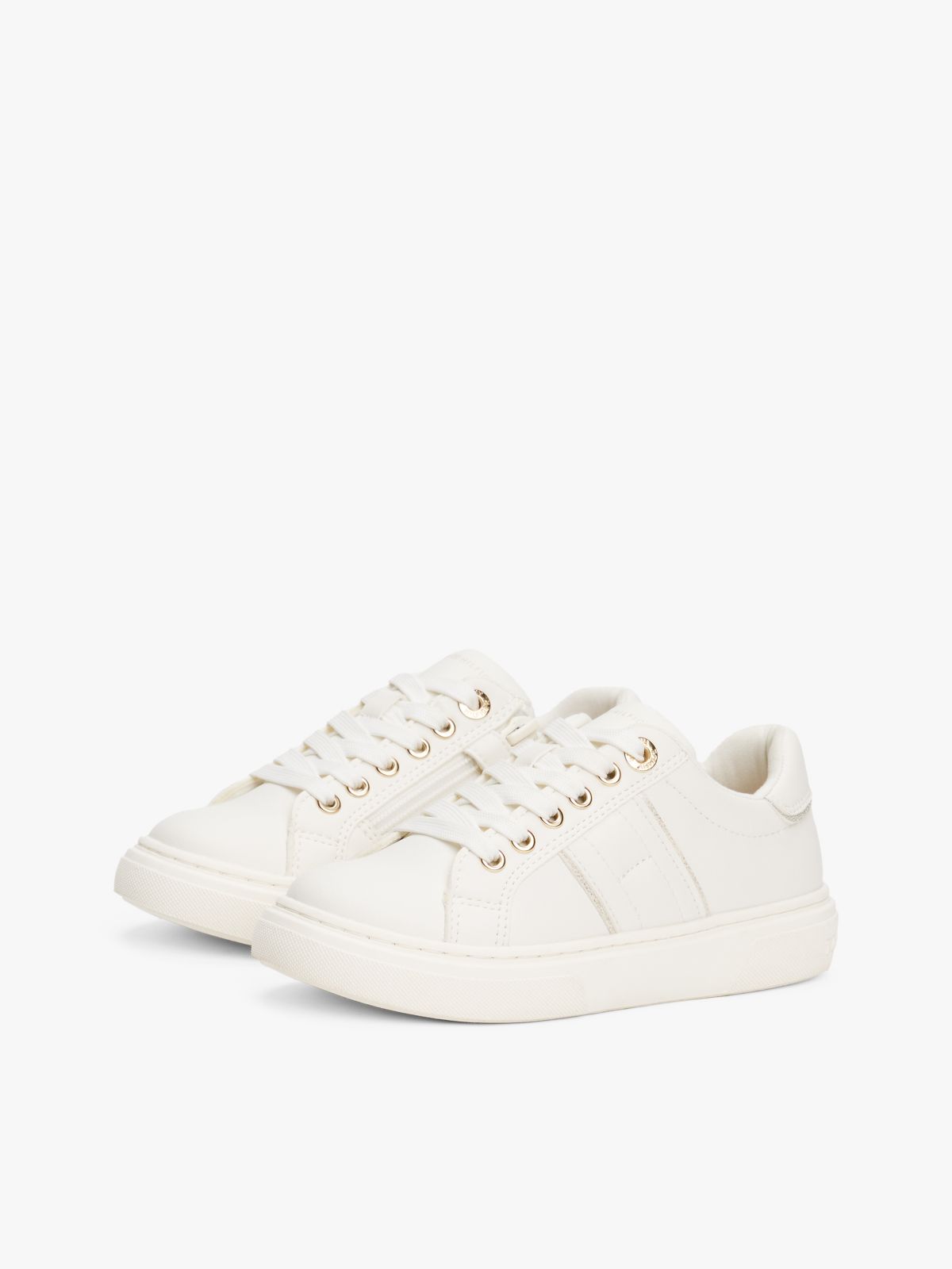 Glitter Lace-Up Trainers — White