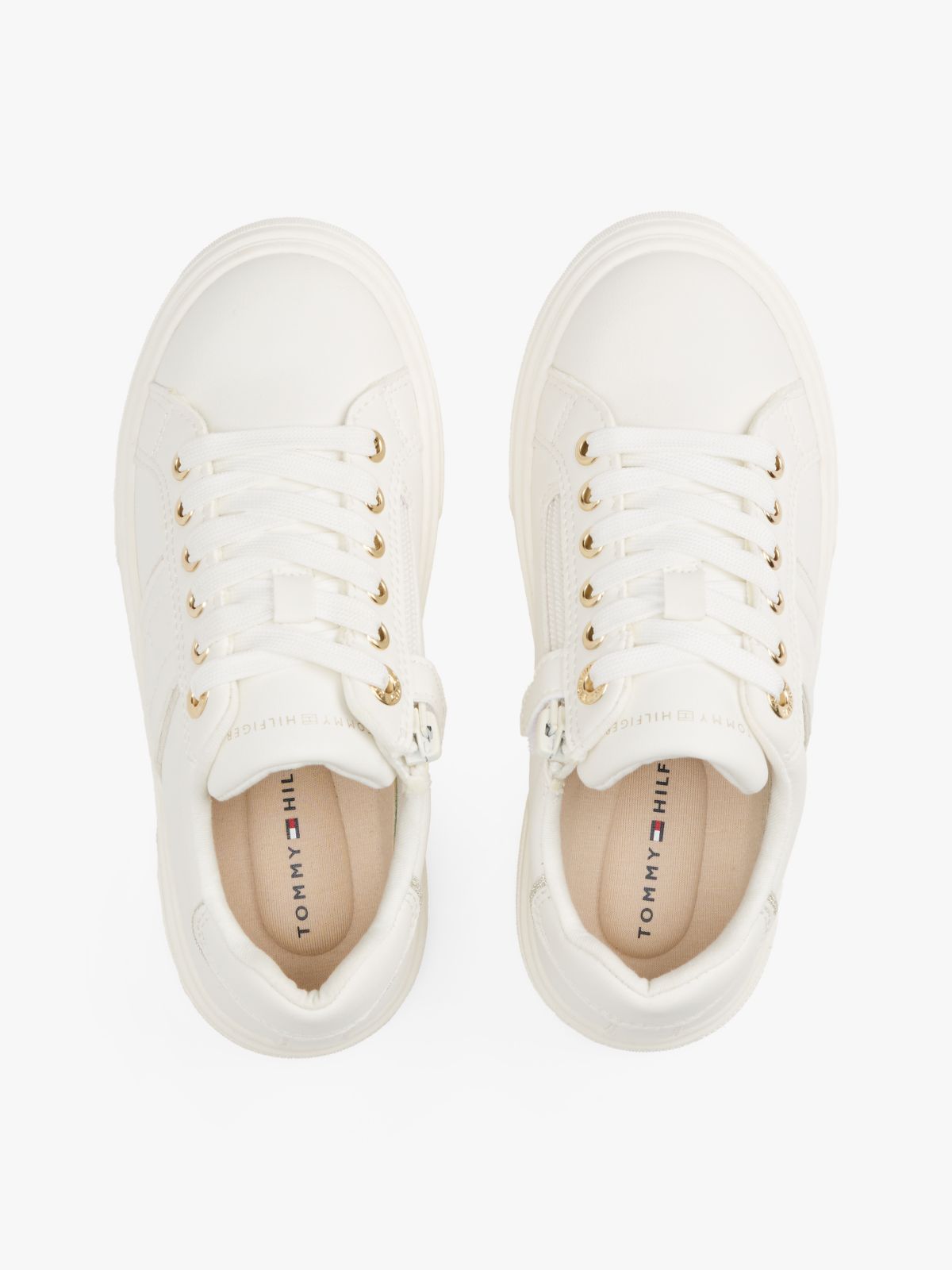 Glitter Lace-Up Trainers — White