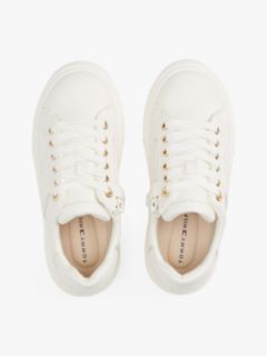 Glitter Lace-Up Trainers — White 3