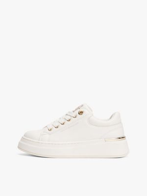 white th monogram metallic trainers for girls tommy hilfiger