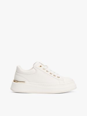 white th monogram metallic trainers for girls tommy hilfiger