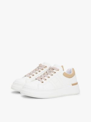 white tonal flag trainers for girls tommy hilfiger