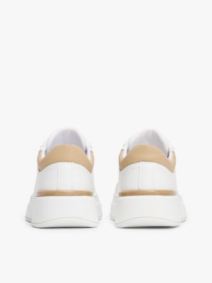 white tonal flag trainers for girls tommy hilfiger