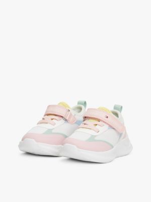 baskets à empiècements en maille et logo plusieurs couleurs pour filles tommy hilfiger