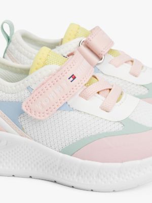 multi logo mesh panel trainers for girls tommy hilfiger