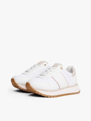 white flag chunky sole trainers for girls tommy hilfiger