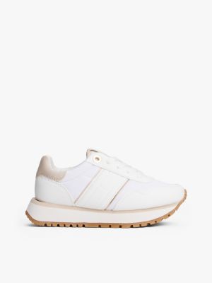 white flag chunky sole trainers for girls tommy hilfiger