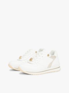 Metallic Fine Cleat Trainers — White 2