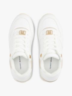 Metallic Fine Cleat Trainers — White 3