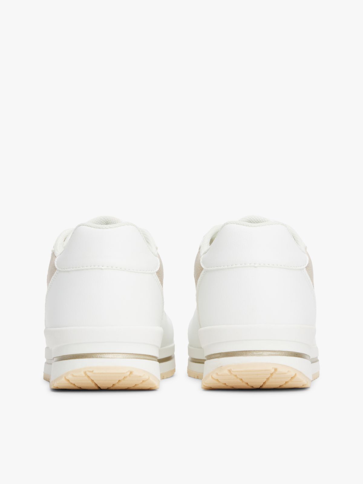 Metallic Fine Cleat Trainers — White