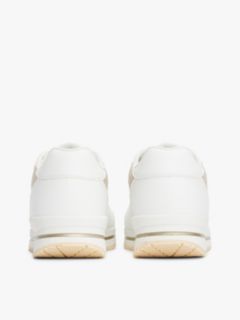 Metallic Fine Cleat Trainers — White 4
