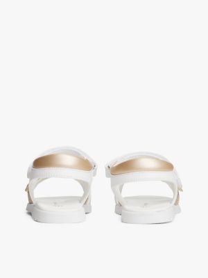 white metallic glitter strap sandals for girls tommy hilfiger