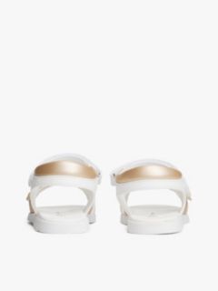 Metallic Glitter Strap Sandals — White 4
