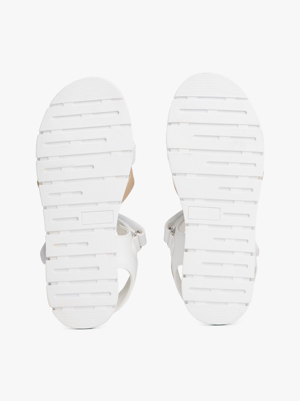 Metallic Glitter Strap Sandals — White