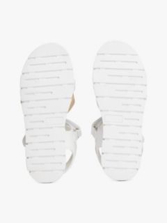 Metallic Glitter Strap Sandals — White 5