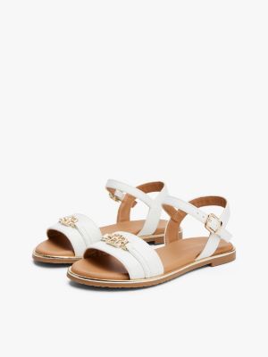 white th monogram plaque sandals for girls tommy hilfiger