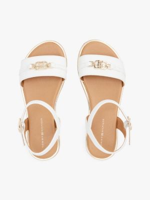 white th monogram plaque sandals for girls tommy hilfiger