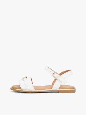 white th monogram plaque sandals for girls tommy hilfiger