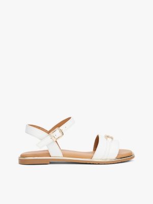 white th monogram plaque sandals for girls tommy hilfiger