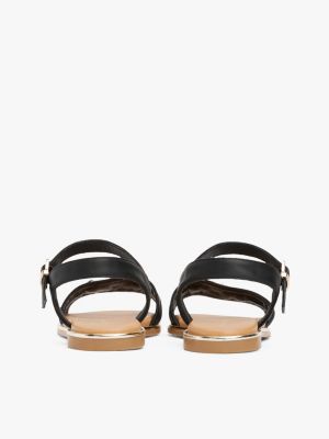 black th monogram plaque sandals for girls tommy hilfiger