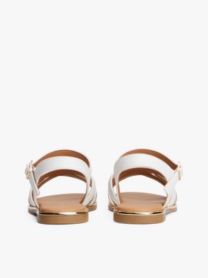 white glitter strap sandals for girls tommy hilfiger