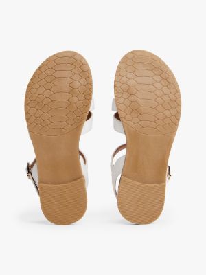 white glitter strap sandals for girls tommy hilfiger