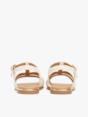 beige metallic textured strap sandals for girls tommy hilfiger