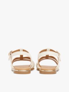 Metallic Textured Strap Sandals — Beige 4