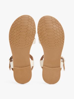 beige metallic textured strap sandals for girls tommy hilfiger