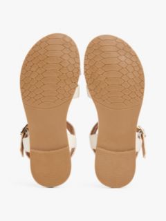 Metallic Textured Strap Sandals — Beige 5