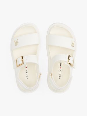 sandales crantées à monogramme th beige pour filles tommy hilfiger