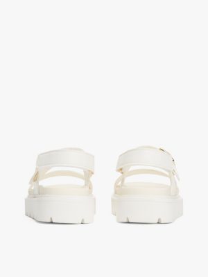 sandales crantées à monogramme th beige pour filles tommy hilfiger