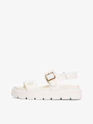 beige th monogram cleat sandals for girls tommy hilfiger