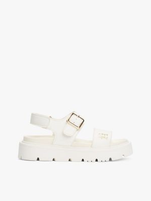 beige th monogram cleat sandals for girls tommy hilfiger