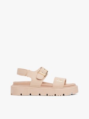 pink th monogram cleat sandals for girls tommy hilfiger