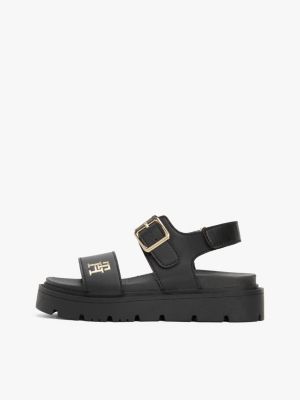 black th monogram cleat sandals for girls tommy hilfiger