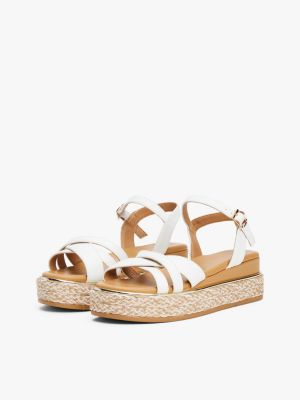 white crossover strap platform sandals for girls tommy hilfiger