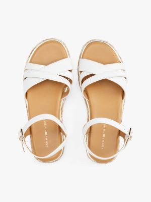 white crossover strap platform sandals for girls tommy hilfiger