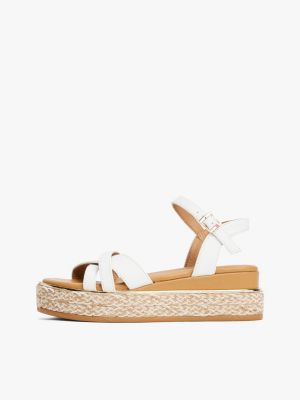 white crossover strap platform sandals for girls tommy hilfiger