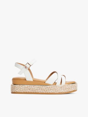 white crossover strap platform sandals for girls tommy hilfiger