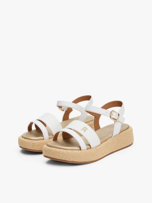 white th monogram platform sandals for girls tommy hilfiger