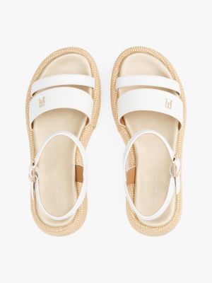 sandales compensées à monogramme th blanc pour filles tommy hilfiger