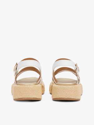 white th monogram platform sandals for girls tommy hilfiger